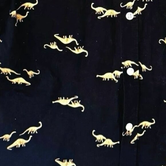 Small Brachiosaurus Dinosaur Black Button Down Shirt Old Navy - Picture 7 of 7